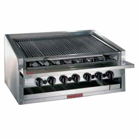 MAGIKITCHN APM-RMBCR-672-H 72in Liq Propane High Output Low Profile Cast Iron Radiant Charbroiler-320000 BTU 554AM72CRHL